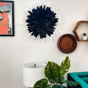 Boho Juju Hat Wall Decor Black and White